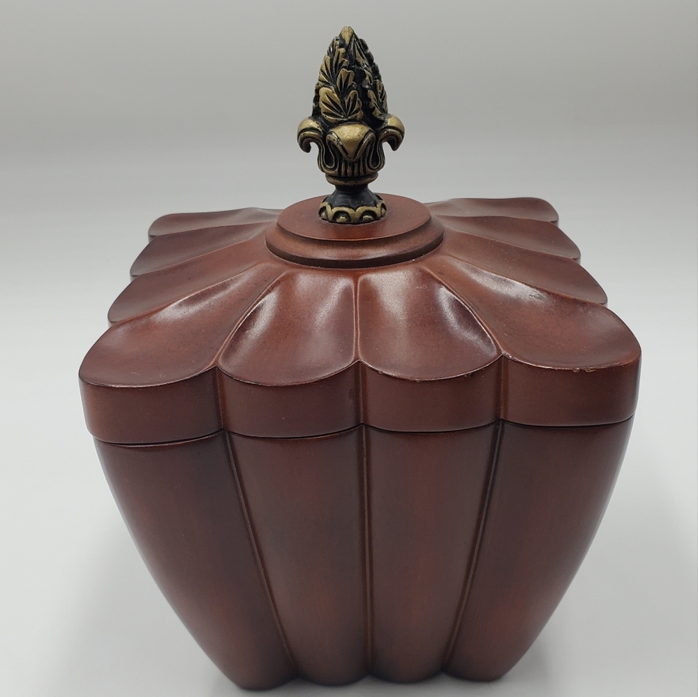 Bombay Wood jewelry Music Box Square Vintage
